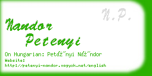 nandor petenyi business card